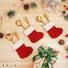 Christmas Sock Outfit Knitted Sock Red Green Xmas Tree Hanging Home Party Table Decoration Christmas Decor