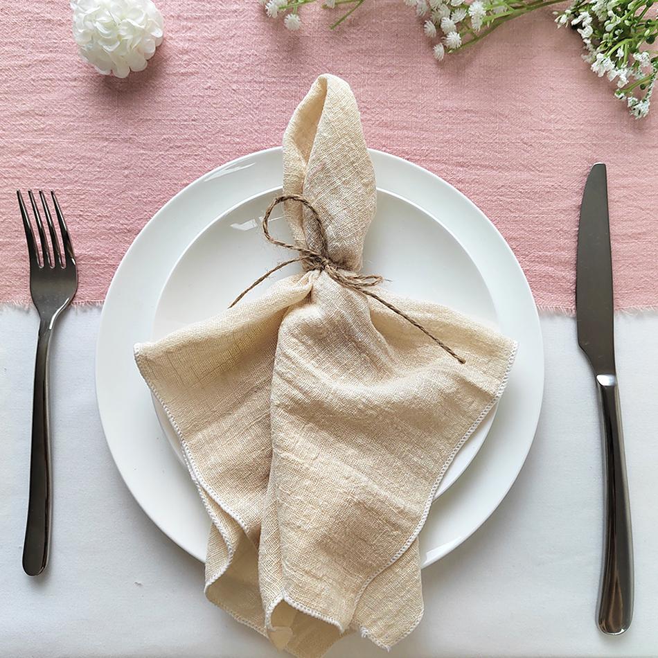 Set of 50 Cotton Cloth Napkins Gauze Fabric 30x30 Cm Factory Outlet Wedding Decor Everyday Use Dinner Tea Towel Table Village