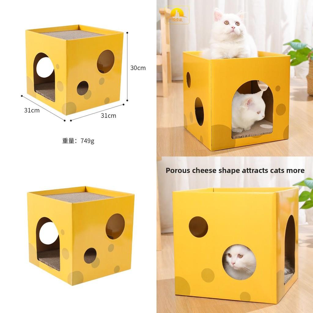 Corrugated Cardboard Cat Climbing Furniture With Square Design For Indoor Cats