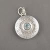 Sky Blue Topaz Silver Pendant, Handmade Designer Jewelry, 925 Solid Sterling Silver Pendant, Spiritual Pendant For Engagement Gift