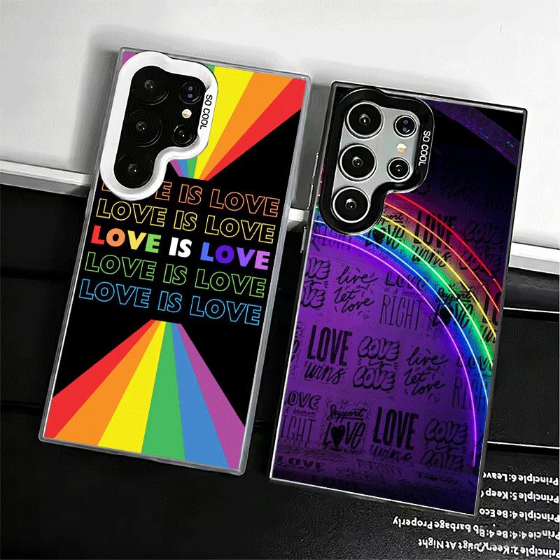 LGBT Rainbow Love Is Love Shockproof Phone Case for Samsung Galaxy S26 Edge S25 Ultra S24 FE S23 Plus S21 Cover Anti Fall Fundas