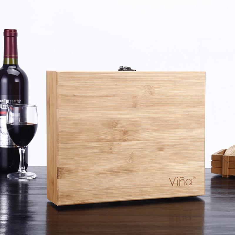 High-End Multifunctional Wine Opener Set with Solid Wood Box, 7-Piece, Custom Logo Available