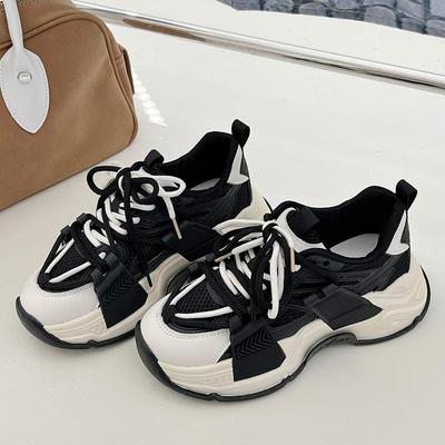 Модная женская обувь для папы 2024 года, новая осенне-зимняя обувь премиум-класса на толстой подошве в стиле ретро, повседневные женские универсальные легкие кроссовки