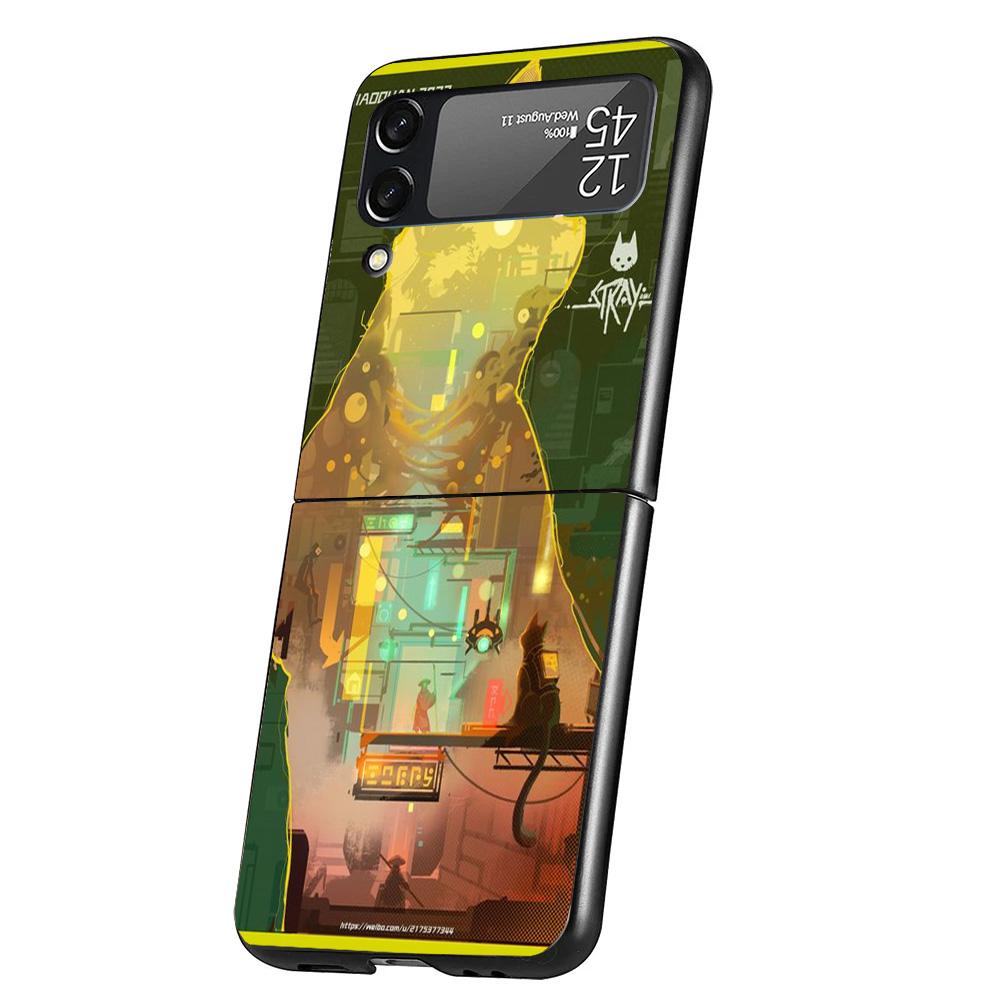 Stray Cat Game Phone Case For Samsung Galaxy Z Flip 7 6 5 4 3 5G Cover ZFlip7 ZFlip6 ZFlip4 ZFlip5 ZFlip3 Coque Fundas Galaxy Z