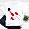 Women T-shirts Nail Art Lovely Spring Short Sleeve Ladies Fashion Casual Clothing Cartoon Clothes Female Tee Graphic Tshirt