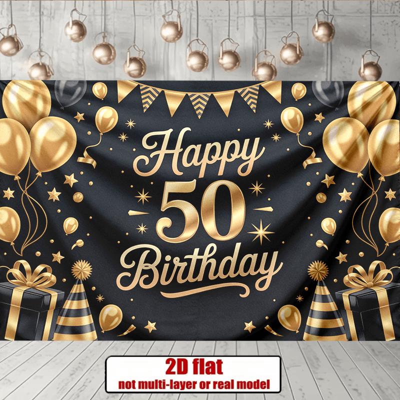 Party Backdrop Stars Black Flat Golden Balloons Multi Family Weddings Birthdays Photo Booth Background Front Door Decor
