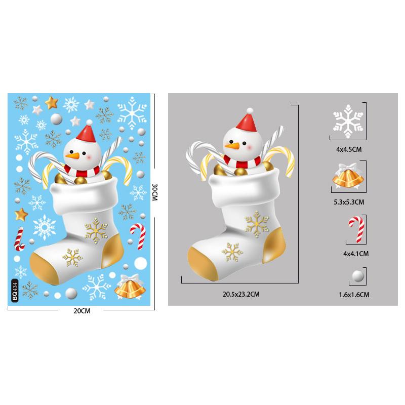 Christmas Candy Snow House Static Sticker, Christmas Glass Window Stickers, Christmas Window Stickers Decoration