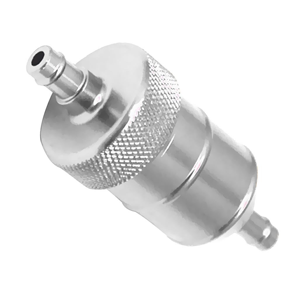 8mm 5/16" Aluminium Inline Fuel Petrol Diesels Filter Universal Silver