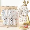Kids' Double-Layer Gauze Pajamas Set: Summer Two-Piece with Long-Sleeve Top and Bloomers for Boys and Girls