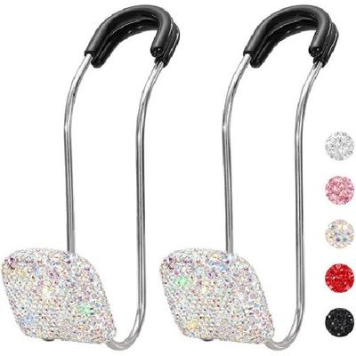 Car Headrest Hooks Bling Car Accessories Rhinestones Universal Auto Back Seat He