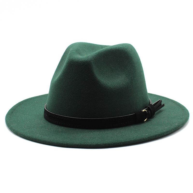 Men'S And Women'S Top Hats British Classic Jazz Hats Woolen Hats Big Eaves Hat Fashion Flat Hat Jz-012