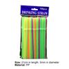 100Pcs/Set Drink Straw Bendable Wide Application PP Colorful Long Straw Stick Home