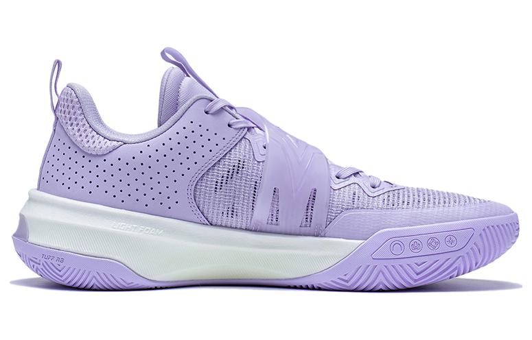 Li Ning Liren3 TEAM Износостойкие Дышащие Низкие Баскетбольные Кроссовки Мужские Легкая Элегантность Фиолетовый ABAS095-2