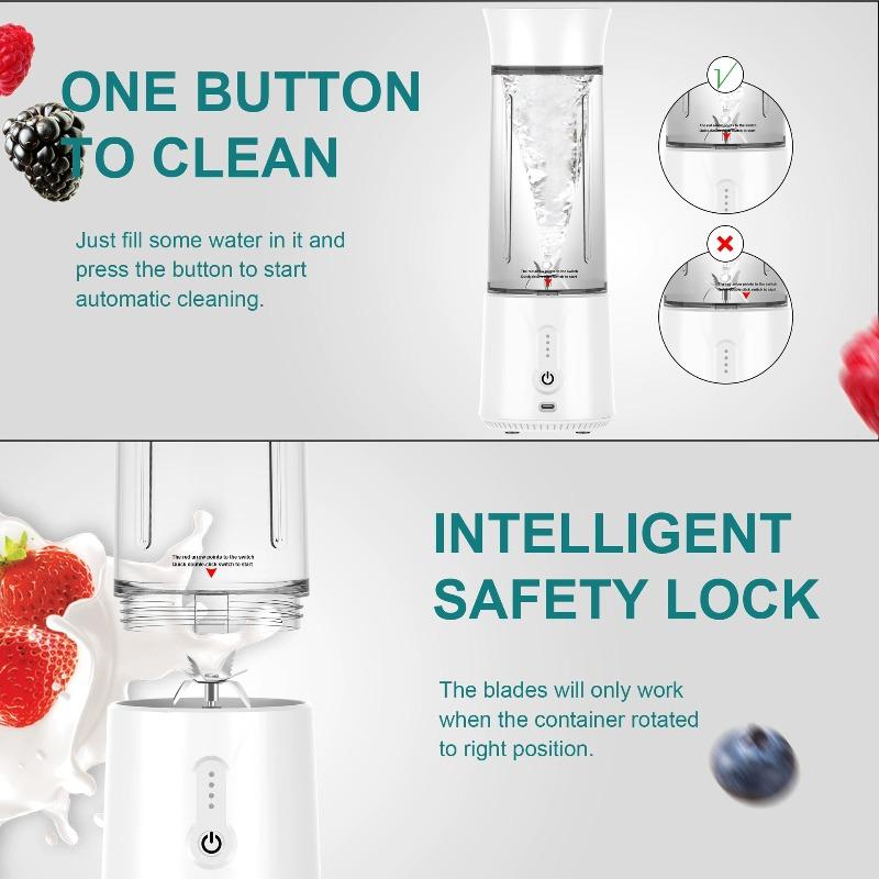 Mini licuadora portátil de frutas, vaso exprimidor eléctrico recargable para batidos y jugos