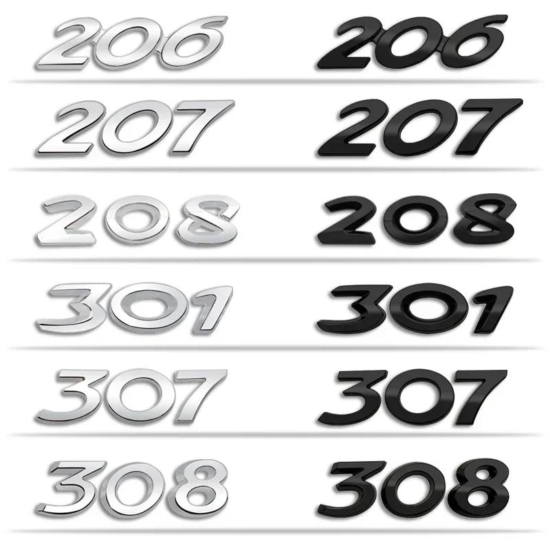 Metal Car Body Side Sticker Bumper Badge for Peugeot 206 207 208 301 307 308 408 508 Logo Letters Emblem Trunk Decal Accessories MM35
