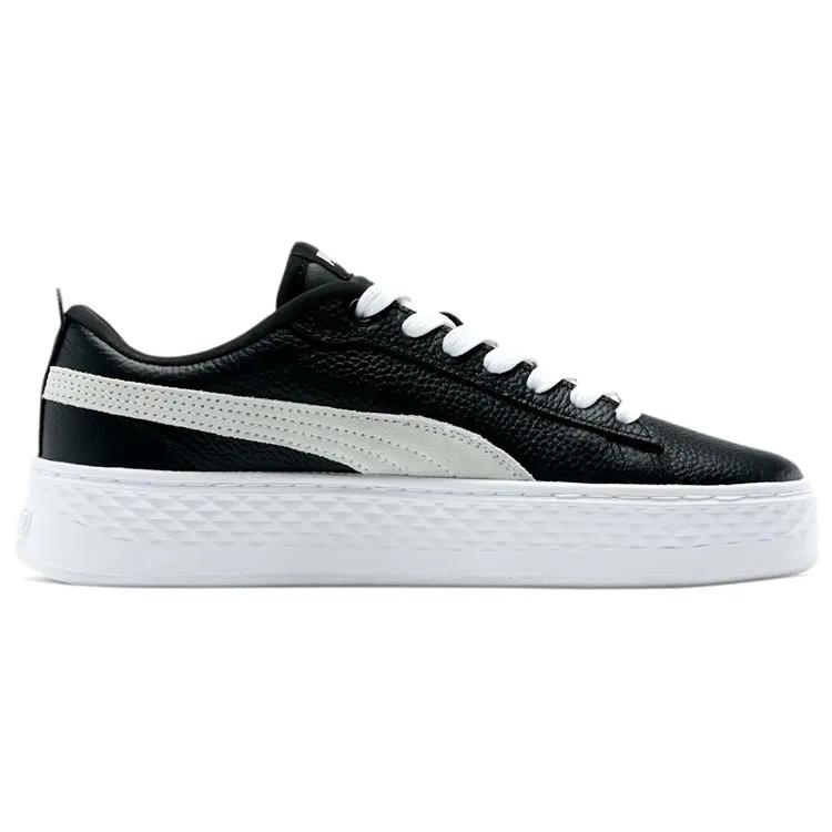 Puma Womens Smash Platform Leather 'Black' (women's sizes) Black / White Skate Shoes 366487 11