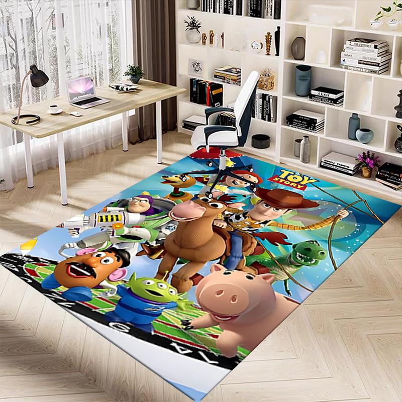 1pc Toy Story Adventure Begins Carpet for Playroom Bedroom Living Room Sofa Home Decor,kids Game Area Rug Non-slip Floor Mat Y72944