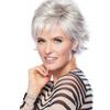 Ladies Silver Grey Wig Short Natural Curly Synthetic Wigs for White Women Fake Hair Wig Natural Looking Heat Resistant Fiber