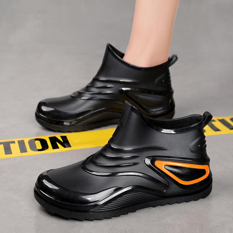 Мужские резиновые сапоги Непромокаемая и водонепроницаемая обувь Короткие Нескользящие Повседневные Рыбацкие Резиновые сапоги Рабочая Резиновая обувь Мотоциклетные сапоги