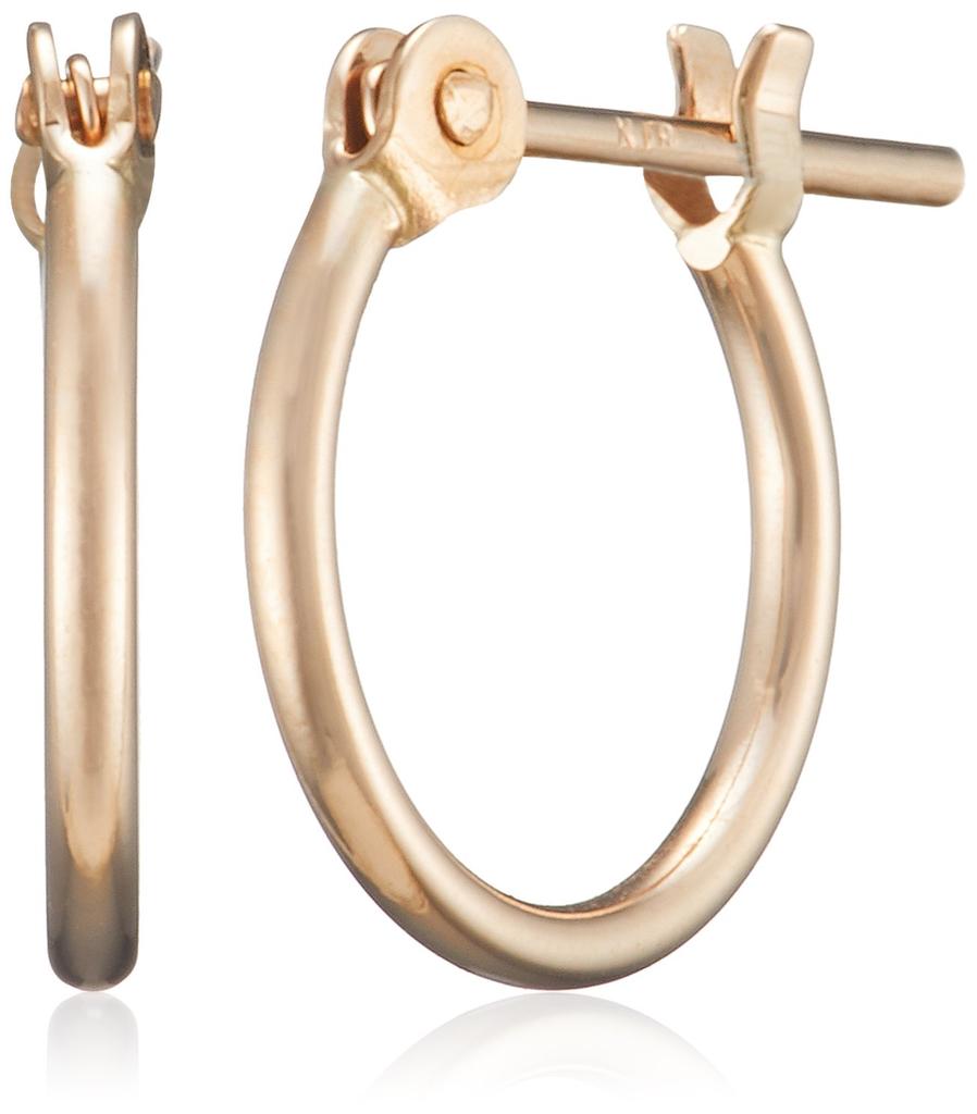 ESTELLE [Official] Women's Hoop Earrings, 18K Pink Gold (S) 0202-1468-0010-0000