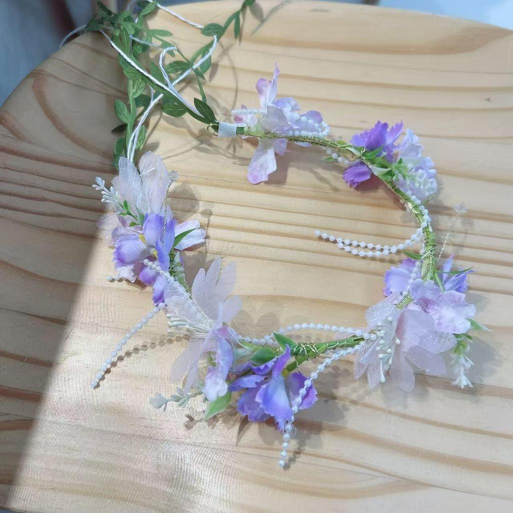 Повязка на голову с цветочной кисточкой в стиле Мори Гёрл - Модный аксессуар для волос 2025