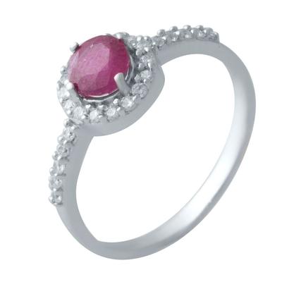 Серебряное кольцо с натуральным рубином 1.197ct (2021513) 1.6 гр. 925 пробы