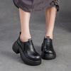 Весенне-осенние британские туфли из натуральной кожи с большой головой для женщин, на толстой подошве-платформе, ретро, увеличивающие рост, женская обувь