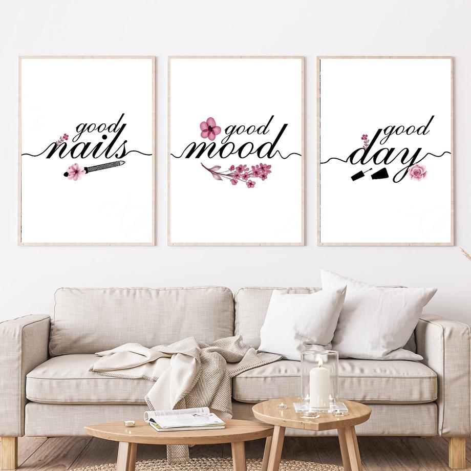 Модная женская форма ногтей в форме руки, настенная живопись, холст, живопись, техника для ногтей, подарки, скандинавский постер, настенные панно для декора салона красоты