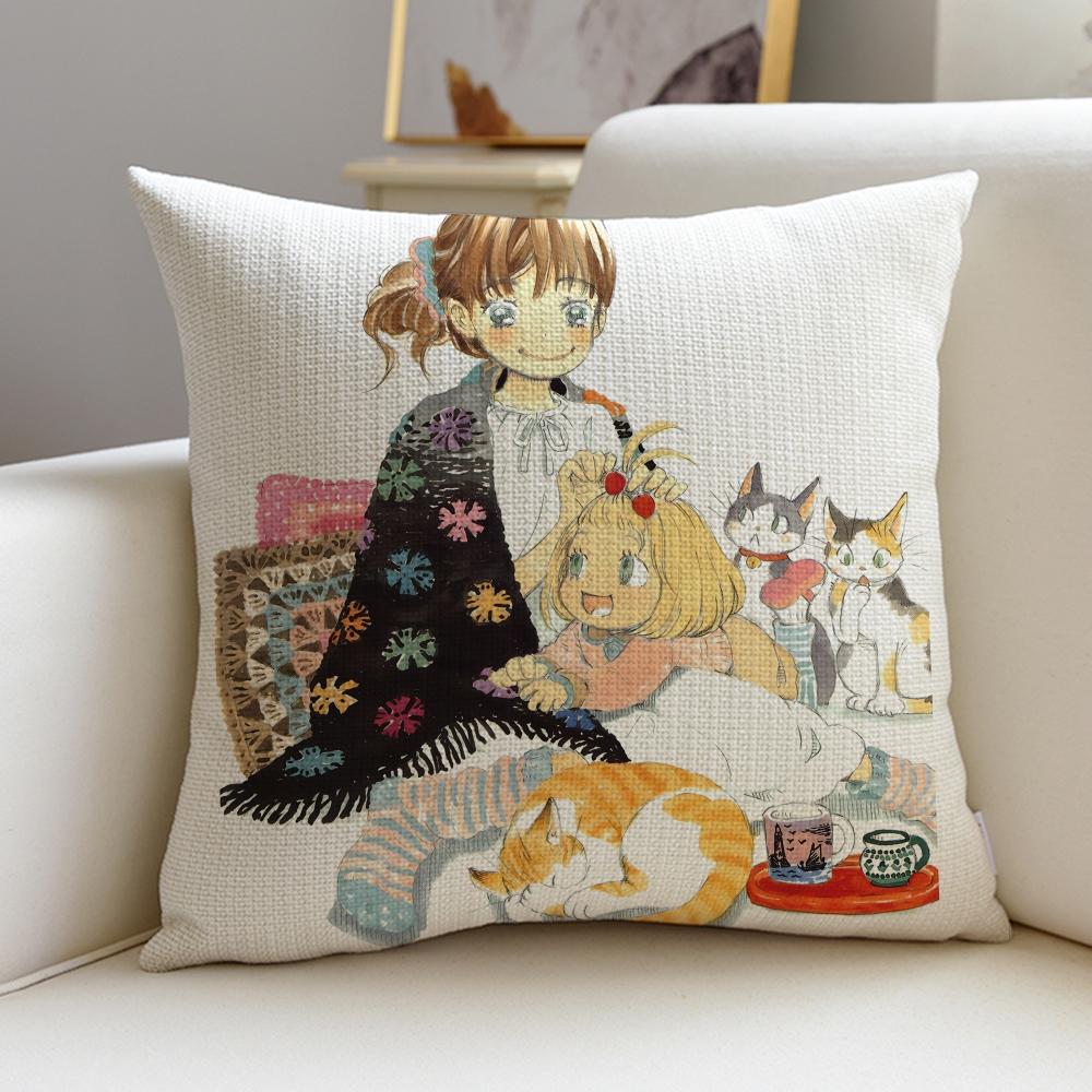 Gentle 33gatsu no LionS Cushion Cover Breathable and skinfriendly linen pillowcase square removable and washable cushion