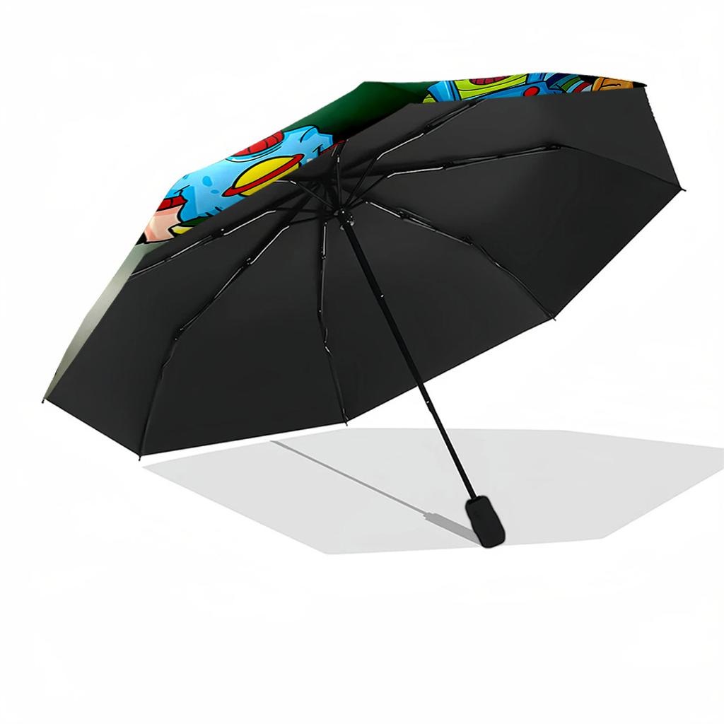 Chucky's Friendship Adventure Portable Automatic Umbrella Sturdy 8-Rib Shaft Compact Design for Women/Men Compact Folding Umbrella