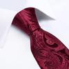 Classic 8.5cm Necktie Set for Men Paisley Tie Fashion Flower Lapel Pin Silk Tie Hanky Cufflink Business Party