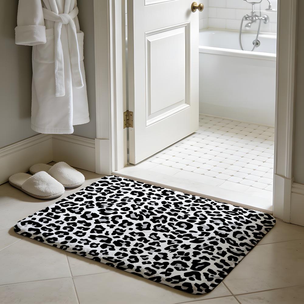 New Fashion Leopard Print Diy Girls Floor Mat Soft Flannel Absorbent Mat Non-Slip Rug Home Bedroom Bathroom