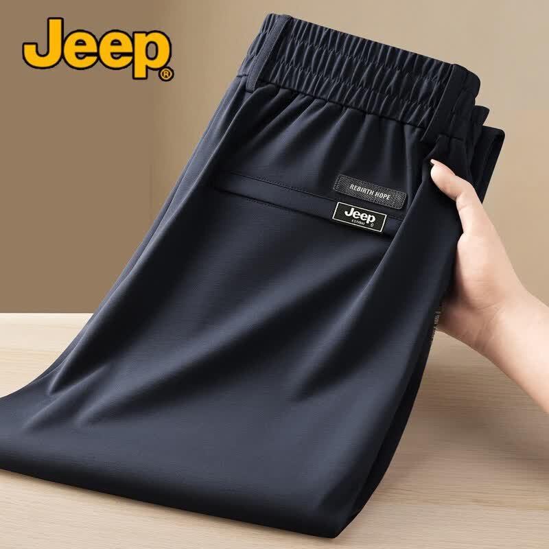 Jeep Мужские летние тонкие повседневные брюки прямого кроя из шелка-тусса