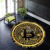 Bitcoin Round Carpet Anti-Slip Circle Area Rug Large for Home Living Room Floor Mat Bedroom Decor Chair Drum Rug Chair Doormat