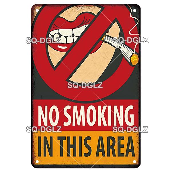Brand Metal Tin Sign No Smoking Russian Style Vintage Wall Decor Plaque for Home Bar Cafe