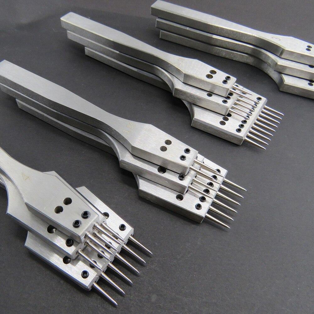 3 шт./компл. 3/3,38/3,85/4 мм кожаное ремесло с круглым отверстием, колющее железное долото, съемная головка для вышивания кожи, инструменты для перфорирования 2/4/6 зубов