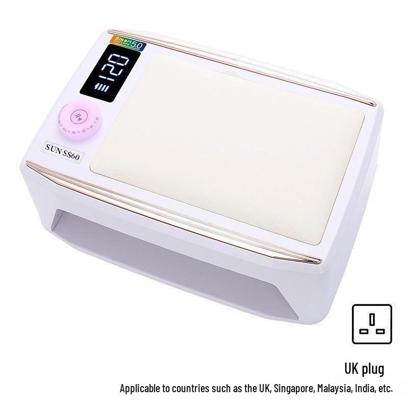 Перезаряжаемая УФ/LED лампа для ногтей 380 Вт с подставкой для рук для маникюра обеих рук