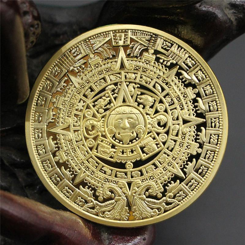 Creative Metal Mayan Aztec Coin Souvenir Coin Art Collection Medal Present Children Adult Toys Gifts ARI