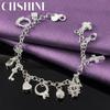 CHSHINE Кольцо из стерлингового серебра 925 пробы/звезда/крест/сердце/ключ/замок/круглый браслет-подвеска модный очаровательный свадебный браслет для женщин ювелирные изделия