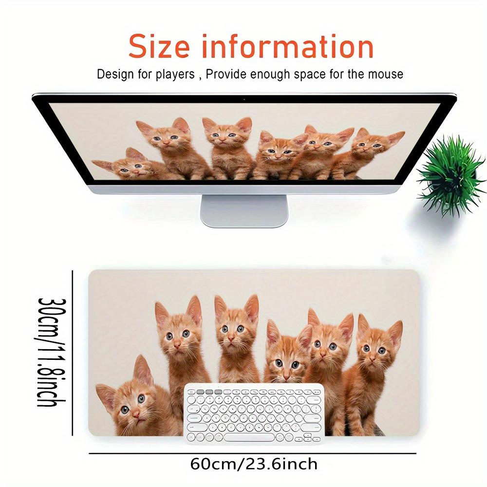 1pc Large Gaming Mouse Pad, UV Reactive Non-Slip Desk Mat, Washable PolyesterCate, Ginger, KittensComputer Pad with Vibrant Game Machine Pri