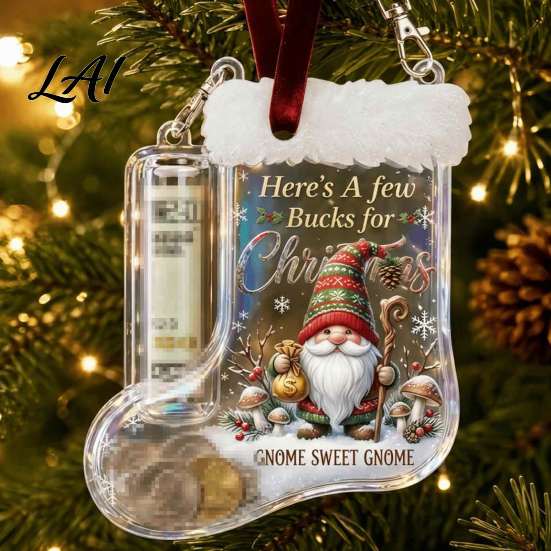 Ornament for Christmas Tree Cash Gift Stocking Money Holder Hanging Ornament Unique Acrylic Keepsake Xmas Decoration Fun Secret Santa Present