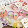 Peach Kids Ponytail Holder Strawberry Fruit Hair Rope Japanese Children Hair Scrunchies  Party