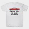 Asian Size Men Black Print T-shirt Smiles Per Gallon-Regal Red No-Cut Heat Transfer Print Cotton Tshirt