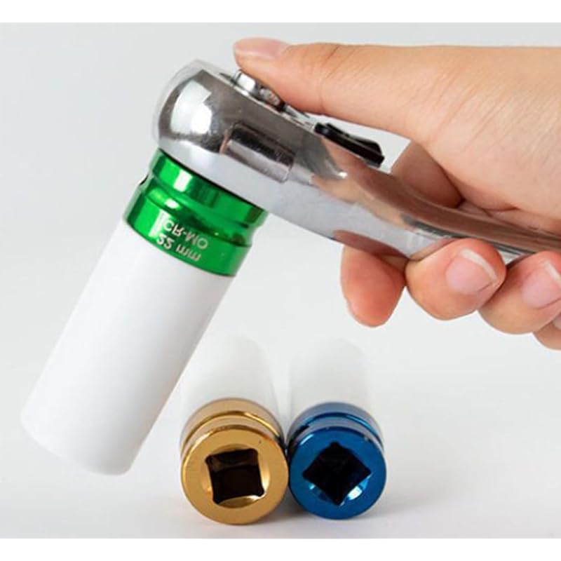 thin socket 5 piece set aluminum wheel nuts socket 15 17 19 21 22 mm impact wrench (Blue case)