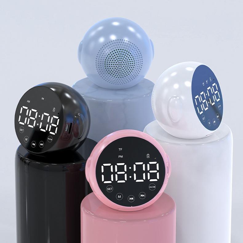 Table Clock Bluetooth Wireless Audio Mini LED Mirror Digital Alarm Clock Temperature Weekend Display Desk Clock