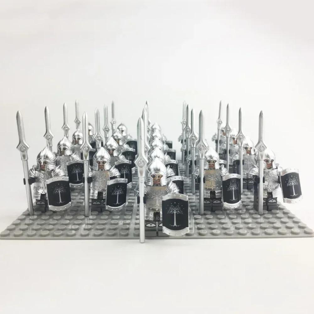 21 шт./лот Дэйн Железные Стопы Эомер Воин Рохана против Армии Урук-хаев Фигурки Со Щитом Мечом Луком Копьем Строительные Блоки Игрушки для Детей