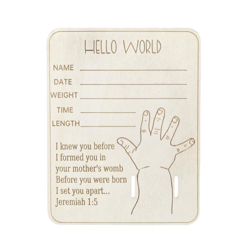 Newborn Baby Wristband Carved Wooden Art Deco Sign - Multi-Purpose Wall Decor For All Mounting Types Timeless Baby Idea Gift