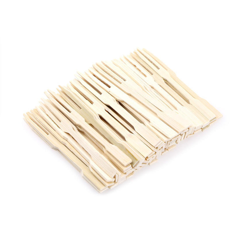 Bamboo Disposable Wooden Fruit Fork Dessert Forks Tableware Party Decor