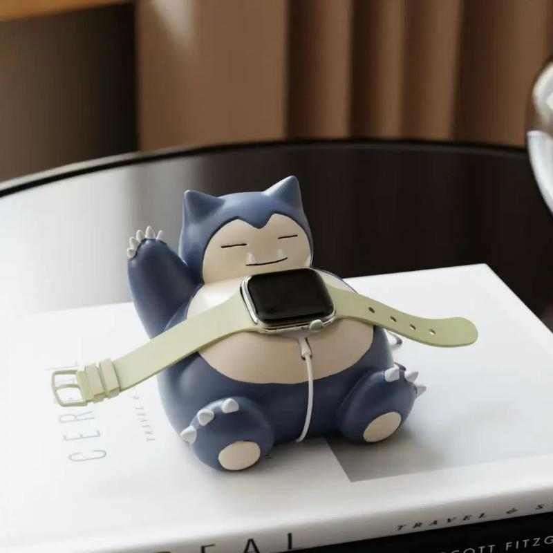 Anime Figure Snorlax Cute Model Doll Watch Bracket Desktop Decoration Action Figurine Statue Children Birthday Gift