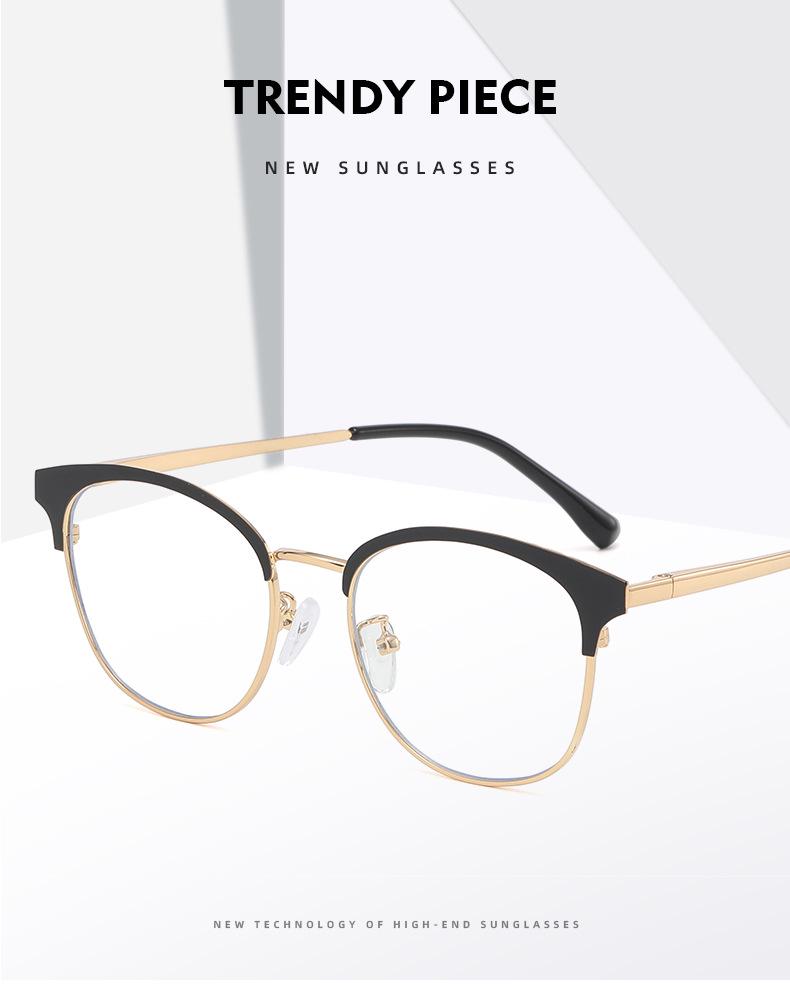 Мужские полуободковые очки для близорукости с защитой от синего света, с металлической оправой, для студентов